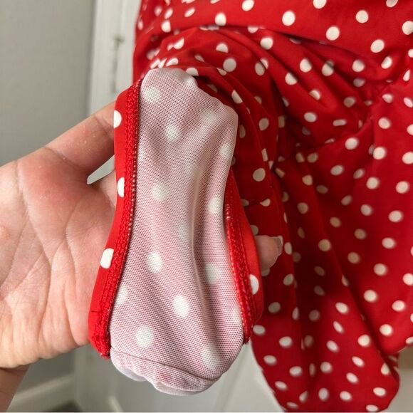 Torrid Red White Polka Dot Ruched Swim Skirt 2X Pinup Classic Retro Girly Beach - Picture 7 of 8